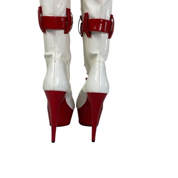 Funtasma Medic boots 6 Pleaser Wht/ Red lace up, zip, buckles - Picture 8 of 9